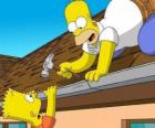 Bart είναι κρεμασμένα από την οροφή, όταν βοήθησε τον πατέρα του επισκευή Όμηρος